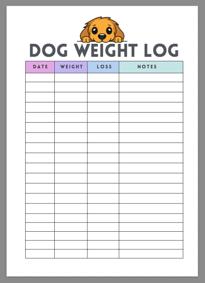 printable dog weight tracker